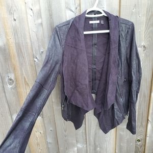 Dex faux suede convertible moto jacket